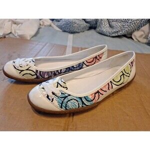 Coach Slip On Ballet Flats Dannie Signature Patent Leather Size 7.5B Shoes